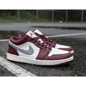 Nike Air Jordan 1 Low Bordeaux Cherrywood/Red/Grey 553558-615 Sz 10